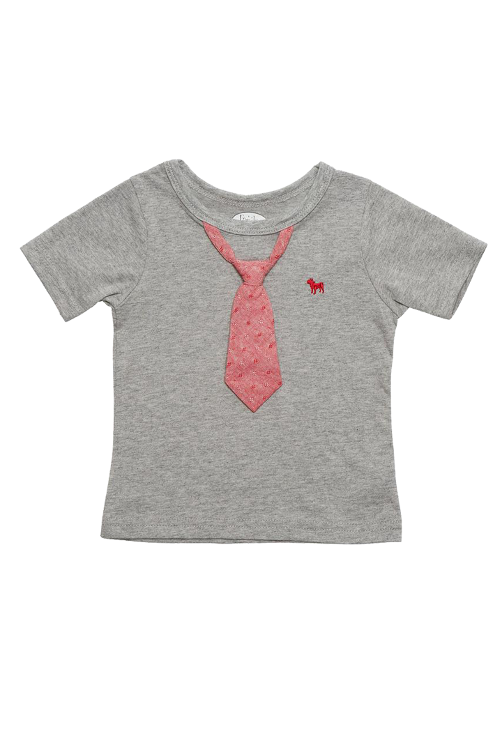 S/S - Red Chambray Tie on Heather t-shirt